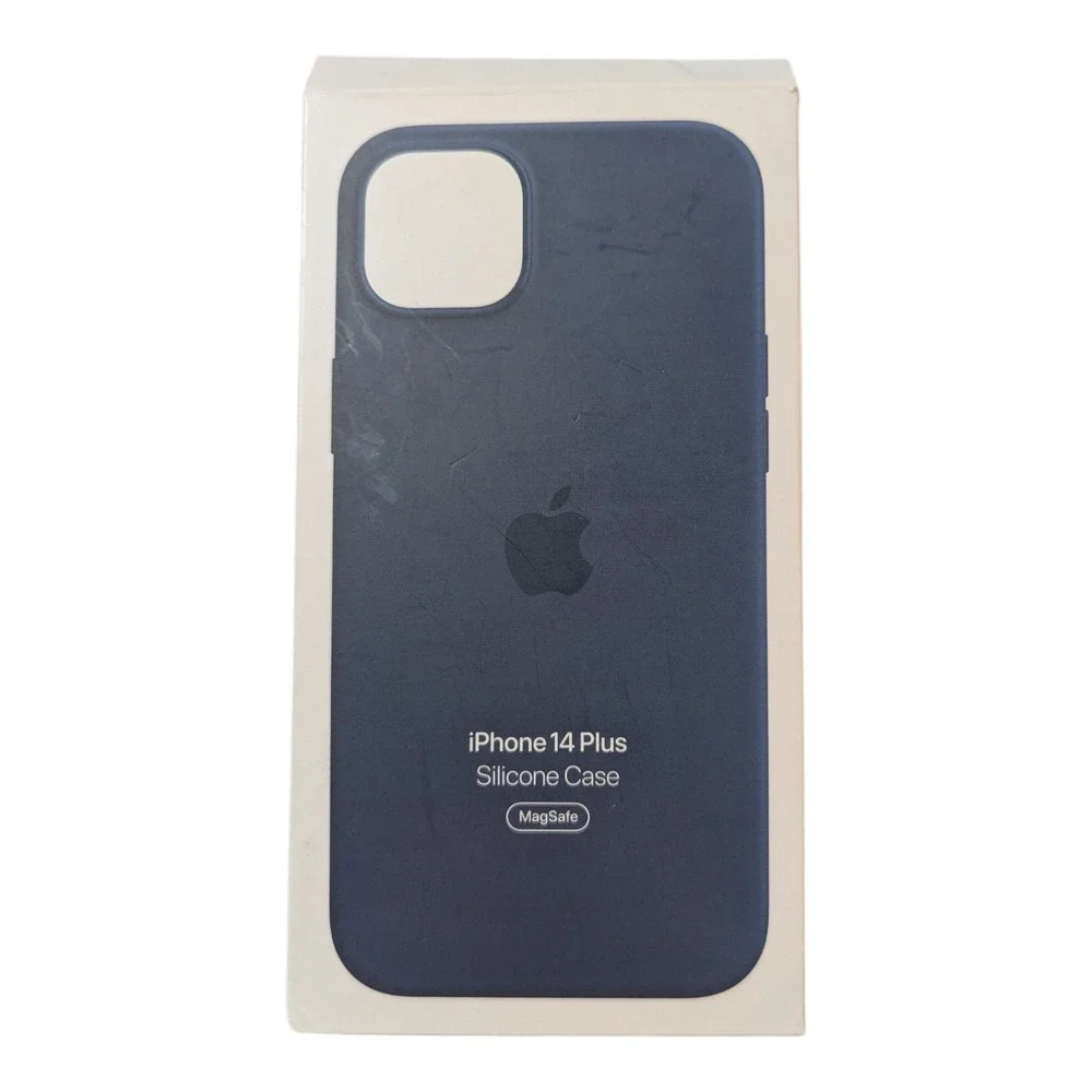 D2-O Apple Silicone Case with MagSafe for iPhone 14‎ Plus or 15 Plus - Navy Blue